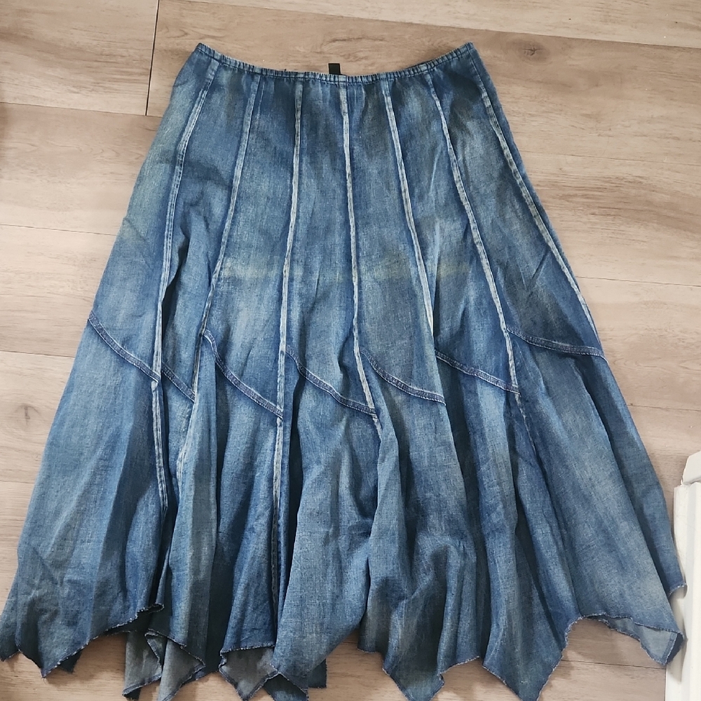 Juliette Denim Blue Flowy Women's Skirt